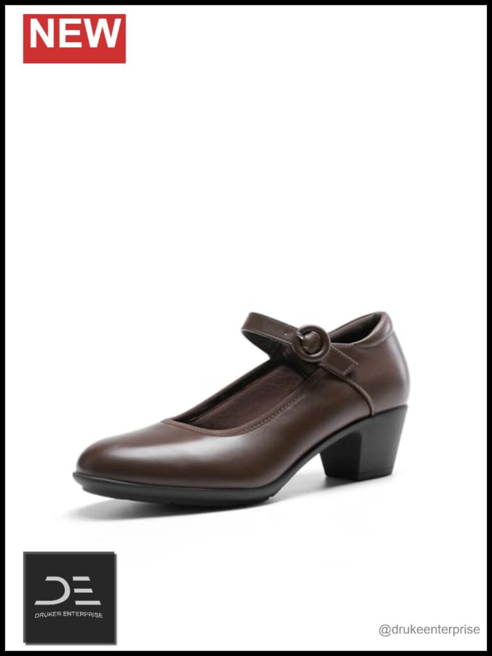 Mary Jane Low Chunky Heels with Arch Support Memory Foam Insole